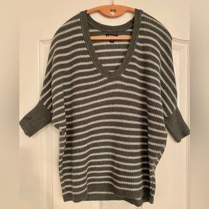 Express knit gray striped sweater